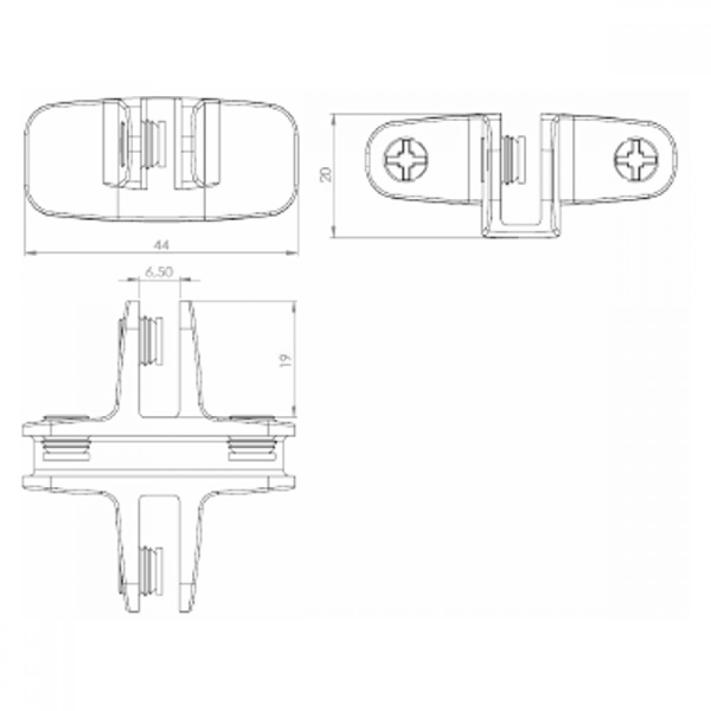 4 Way Assembly Bracket Closed Type - Polished Chrome