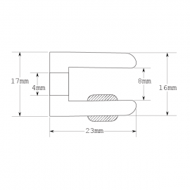 Round Shelf Support - 6mm Glass - Gold Finish