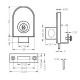 Non Drill Glass Door Lock - Chrome Plated