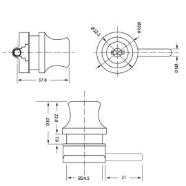Cylinder Lock 4-6mm Glass - Chrome Plated