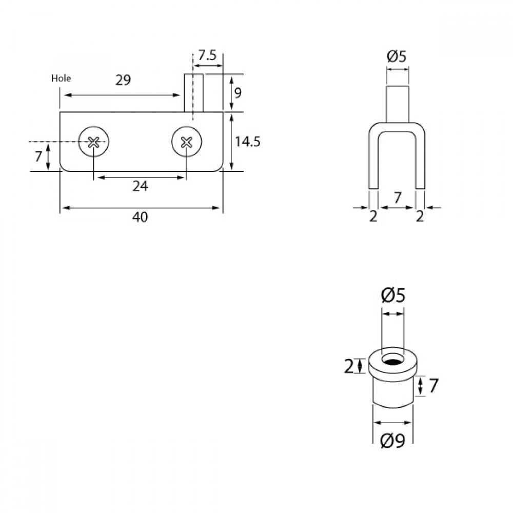 Non Drill Hinge 4-6mm C/P
