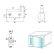 Non Drill Pivot Hinge - 42mm x 20mm - 6mm Glass