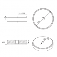 50mm Dia Stainless Steel Discs 50mmx10.5 M8