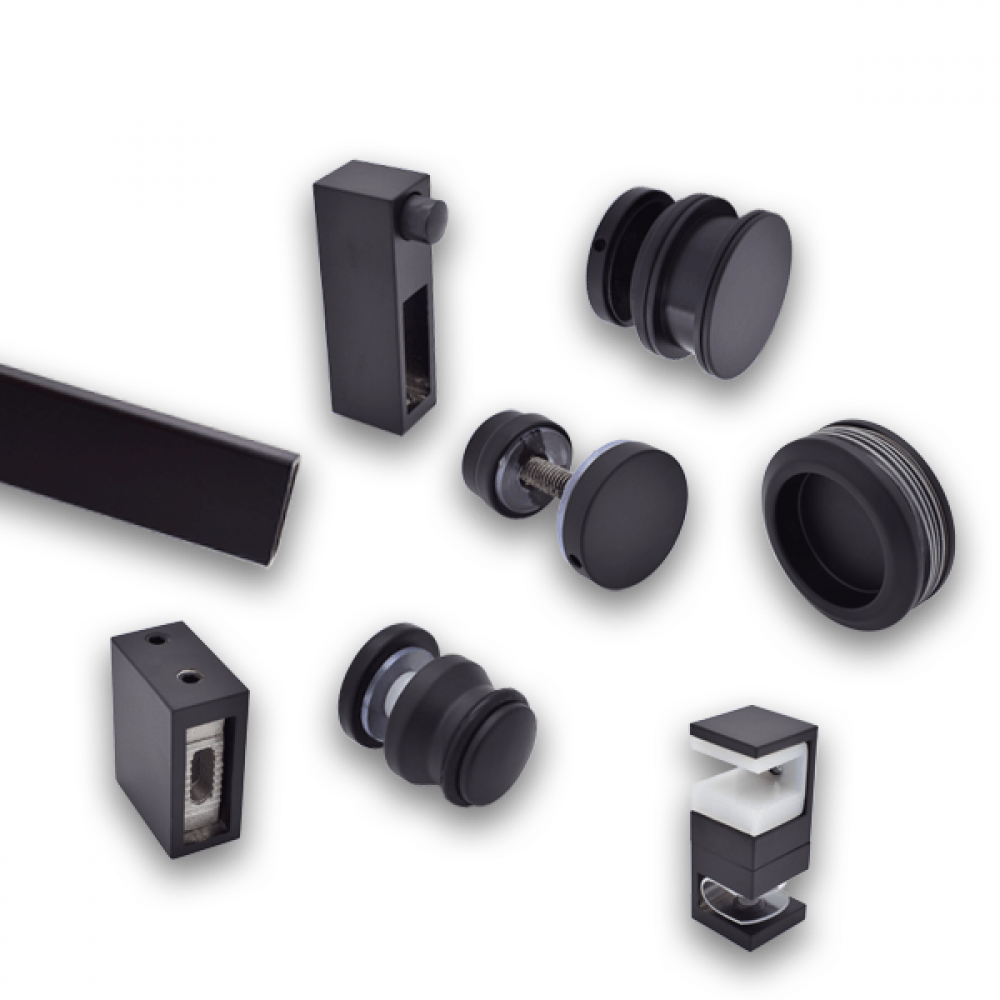 Cascade Wall to Wall Sliding Shower Door Kit - Matte Black
