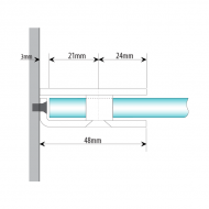 Wall Mount Fixed Panel Glass Clamp _ Polished Chrome