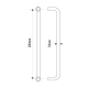 200mm Door Handle 19mm Dia. Satin Chrome