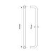 450mm Door Handle 19mm Dia. Polished Chrome