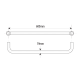 600mm Towel Bar 19mm Dia. Satin Chrome