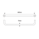 600mm Towel Bar 19mm Dia. With Knob Satin Chrome