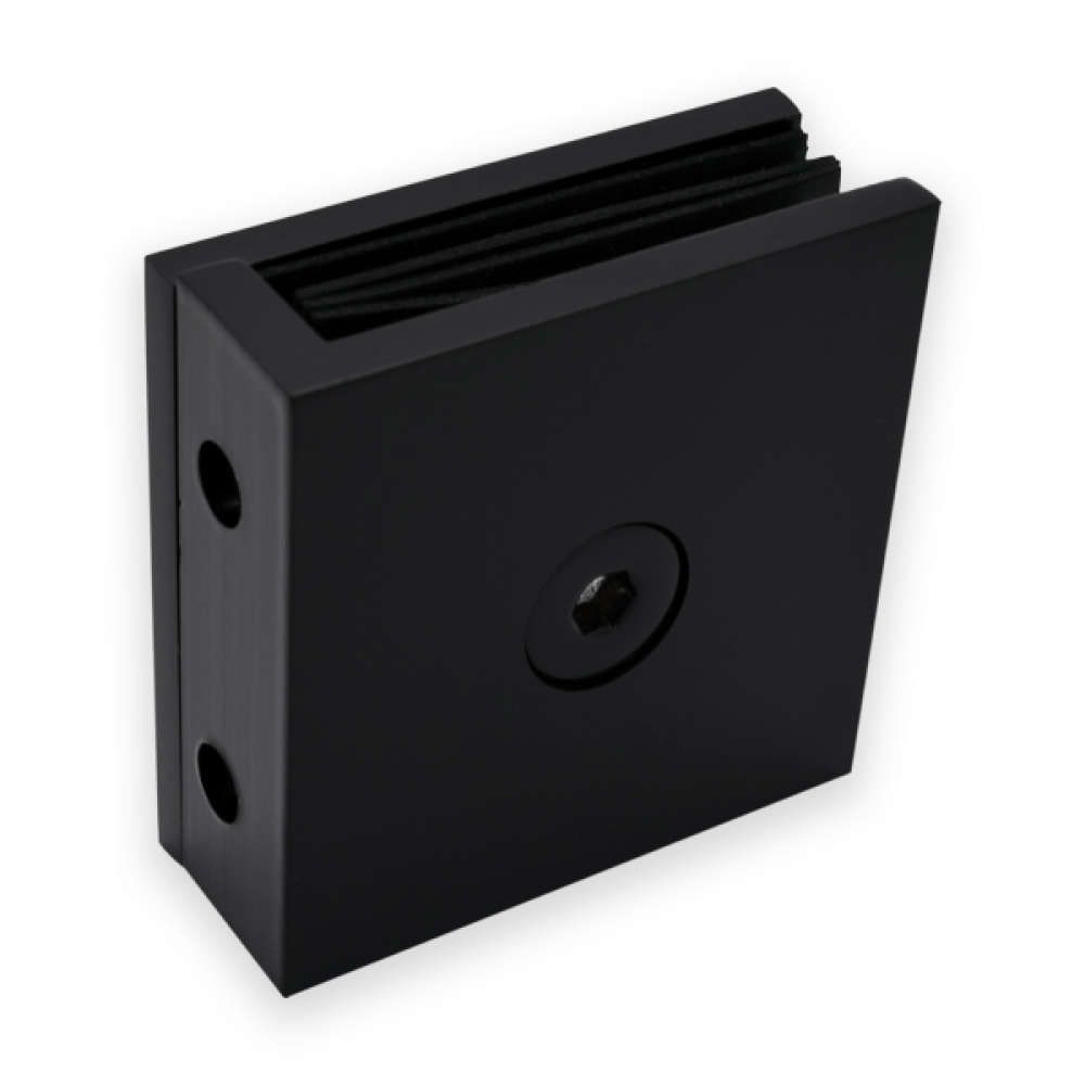 Wall To Glass Fixing - Square Range - Black