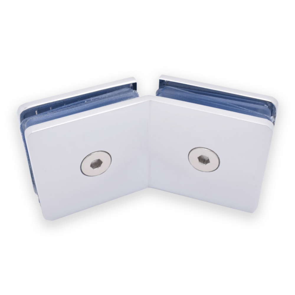 135 Degree Glass To Glass Fixing - Polished Chrome