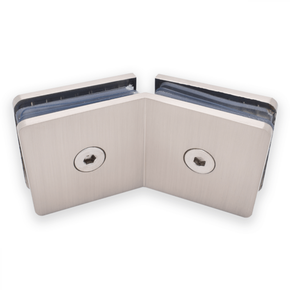 135 Degree Glass To Glass Fixing - Satin Chrome