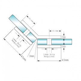 135 Degree Glass To Glass Fixing - Satin Chrome