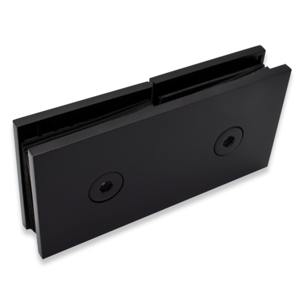 Glass To Glass Fixing 180 deg - Square Range  - Black
