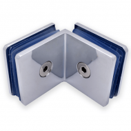 90 Degree Glass To Glass Fixing - Polished Chrome