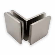 90 Degree Glass To Glass Fixing - Satin Chrome