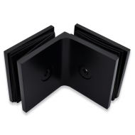 90 Degree Glass To Glass Fixing - Square Range - Black