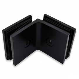 90 Degree Glass To Glass Fixing - Square Range - Black