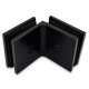 90 Degree Glass To Glass Fixing - Square Range - Black
