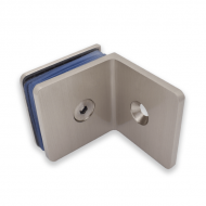 90 Degree Wall To Glass Fixing - Satin Chrome