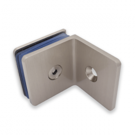 90 Degree Wall To Glass Fixing - Satin Chrome