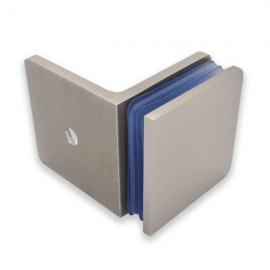 90 Degree Wall To Glass Fixing - Satin Chrome