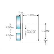 90 degree Wall To Glass Fixing - Square Range - Black