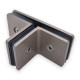 T Shaped Glass To Glass Bracket - Satin Chrome