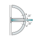 Shannon SQ Range - Single Wing Wall To Glass Hinge - BLACK