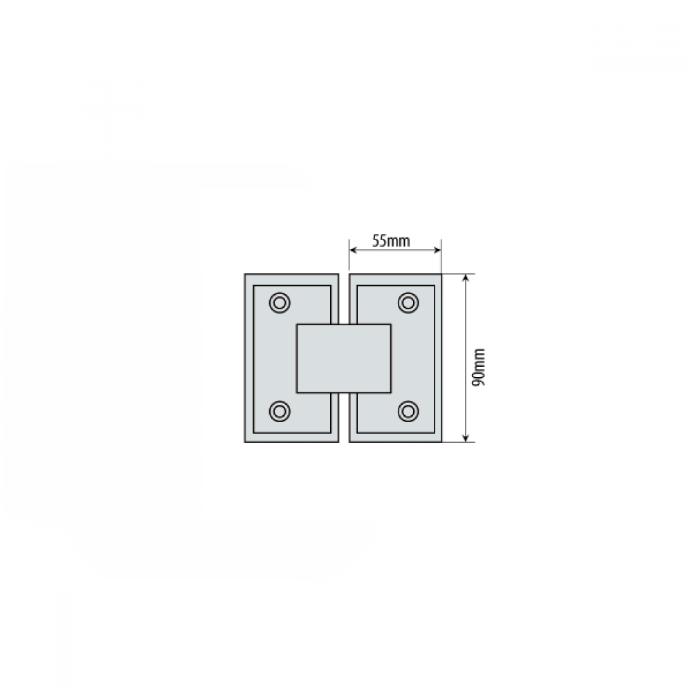 Shannon SQ Range - 135 Degree Glass To Glass Hinge - Black