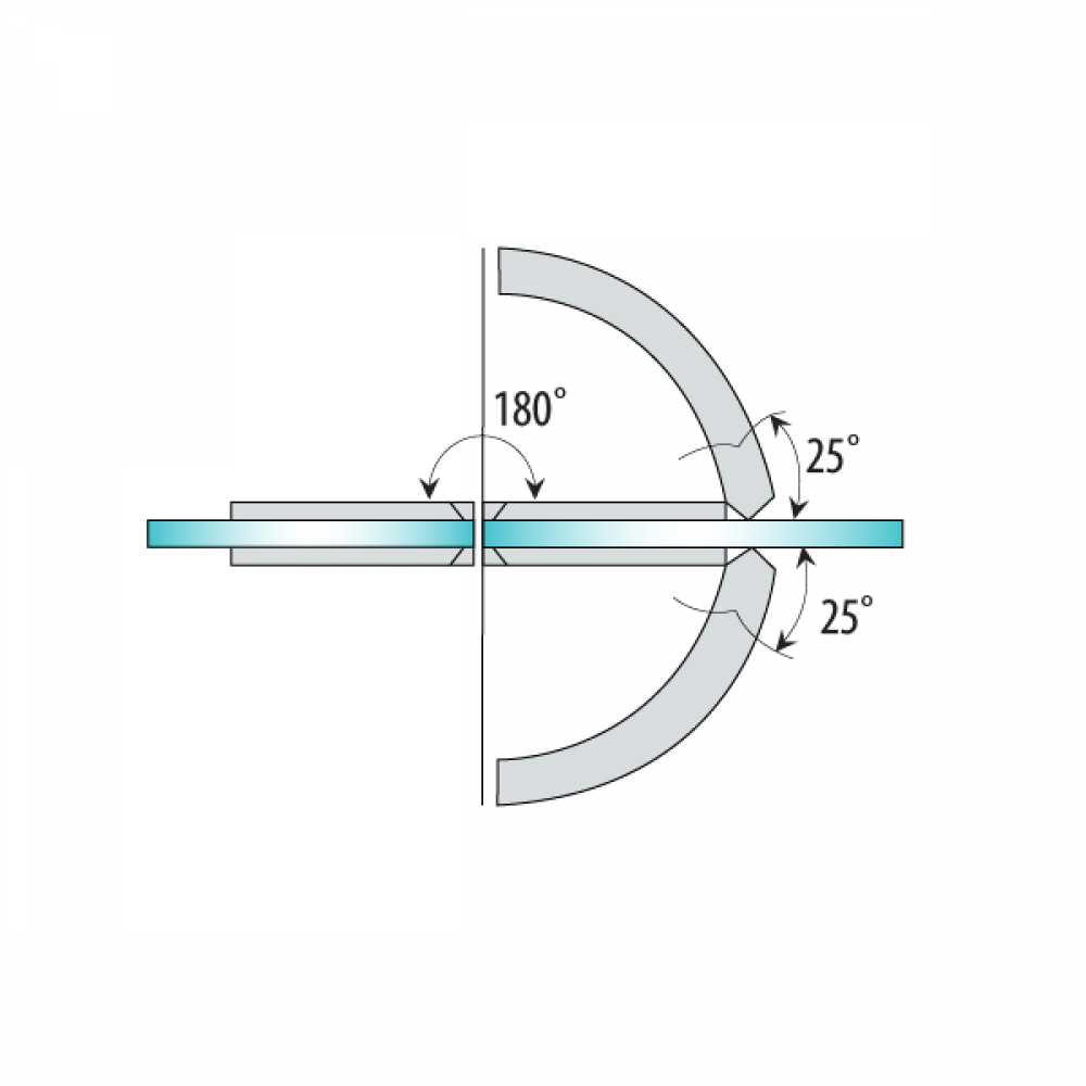 Shannon SQ Range - 180 Degree Glass To Glass Hinge - SC
