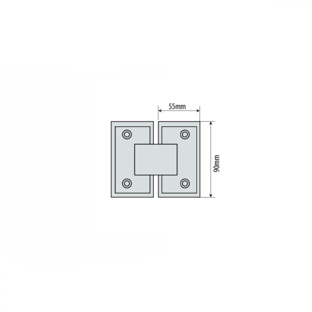 Shannon SQ Range - 180 Degree Glass To Glass Hinge - Black