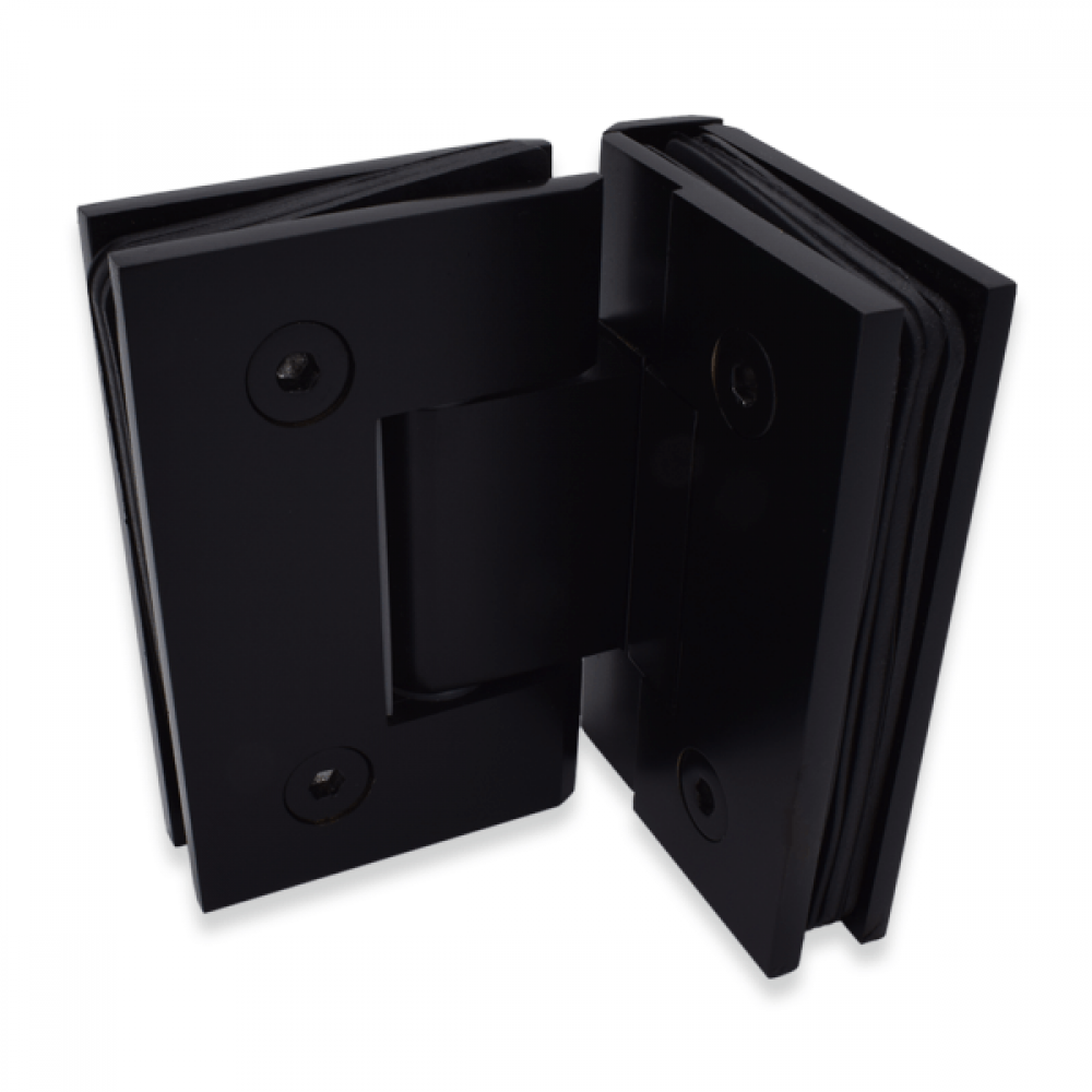 Shannon SQ Range - 90 Degree Glass To Glass Hinge - Black