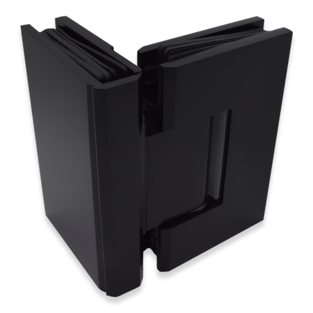 Shannon SQ Range - 90 Degree Glass To Glass Hinge - Black