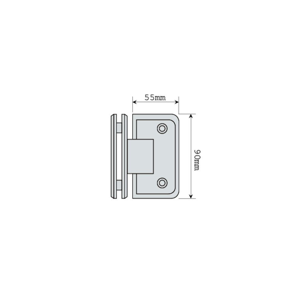 Shannon Range - 90 Degree Glass To Glass Shower Hinge - PC