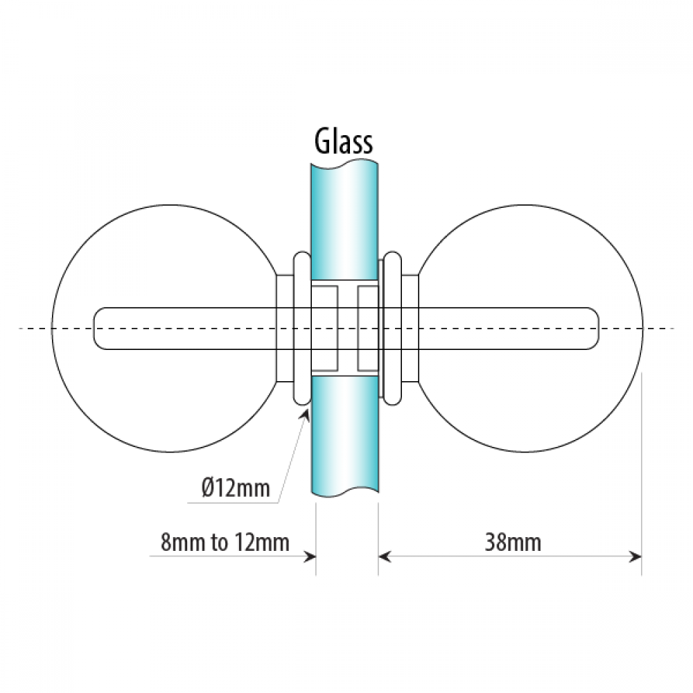 Shower Door Knob PC