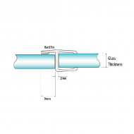H Jamb Seal - 10mm Glass - 9mm Hard Fin