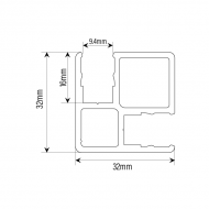 90 Degree Panel Floor To Ceiling Post 8mm Glass - Black