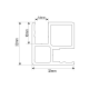 90 Degree Panel Floor To Ceiling Post 8mm Glass - Black