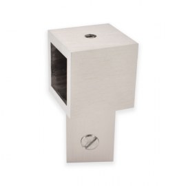 Square Support Bar To Glass Clamp - Pivot - BN
