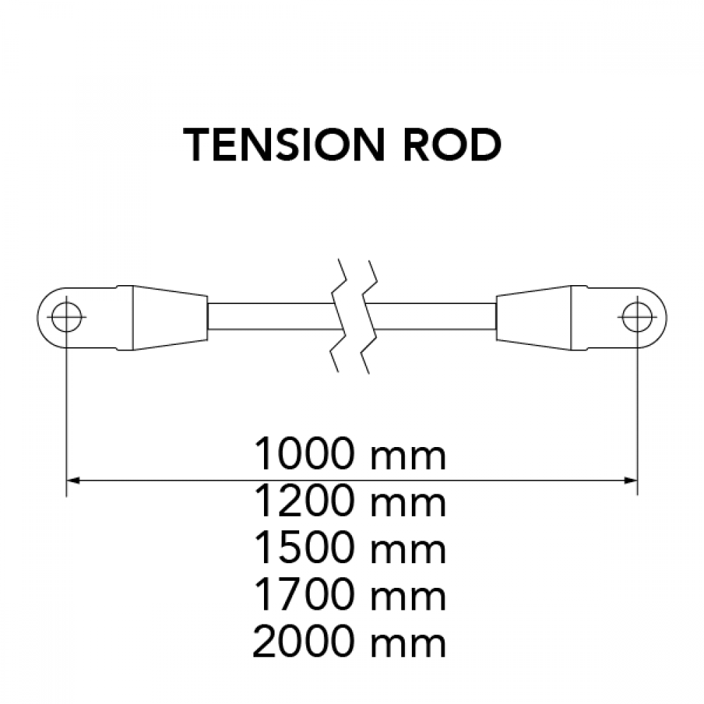 Arcade Canopy System 1200mm Rod - 316 SS