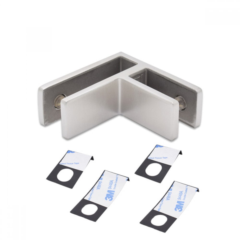 90 Degree SS Glass To Glass Panel Support 10-12.76mm Glass
