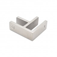 90 Degree SS Glass To Glass Panel Support 20-21.5mm Glass