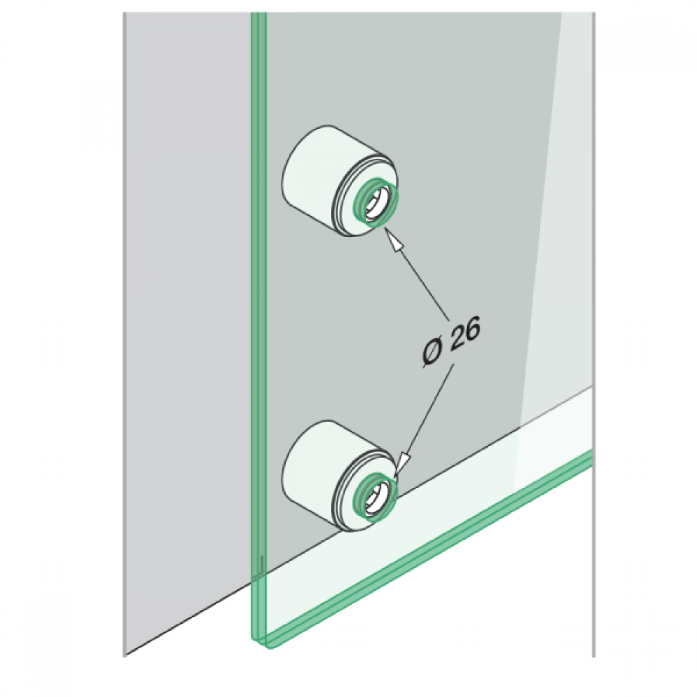 50mm Adjustable Point Fixture - 316SS - 50mm Standoff