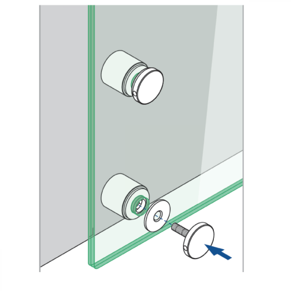 50mm Adjustable Point Fixture - 316SS - 50mm Standoff