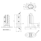Square Type Glass Spigot - 10-21.52mm - With Cover