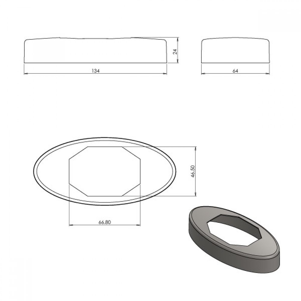 Glass Spigot Replacement  Cover Plate (Square)