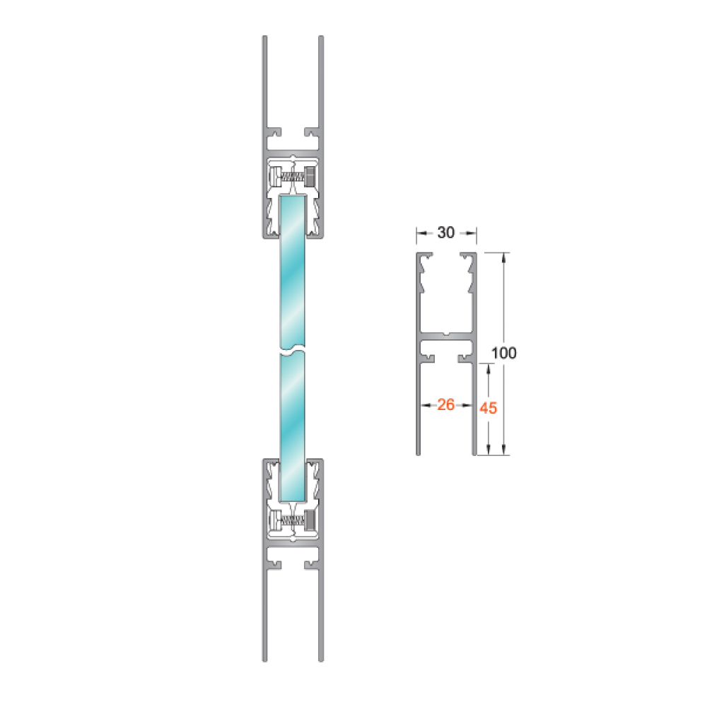 Aluminium Door Rail 1.2Mtrs