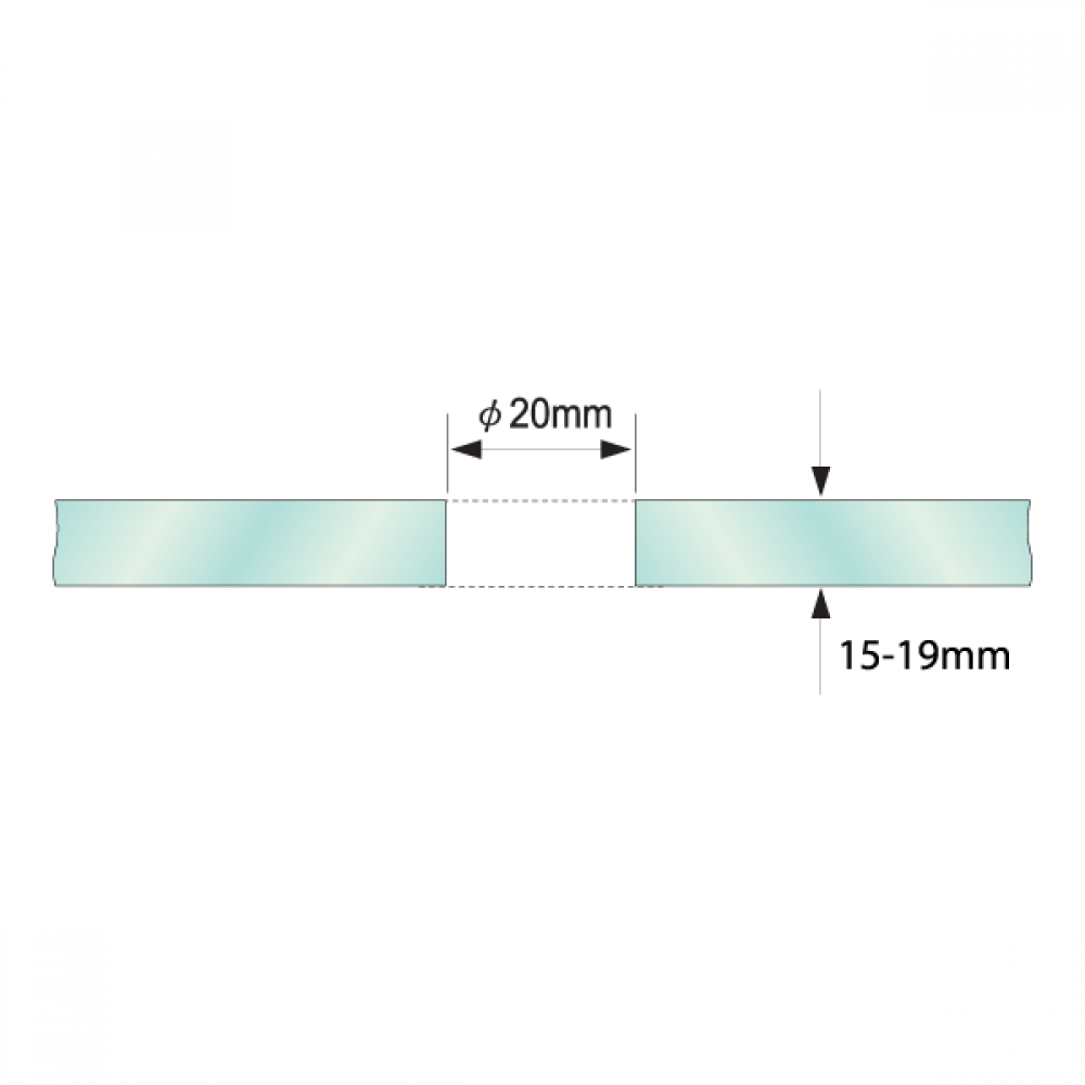 Single Point Partition Fitting For 15 - 19mm Glass