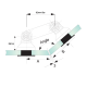 Glass to Glass Partition Bracket (82mm Bar) 15-19mm Glass
